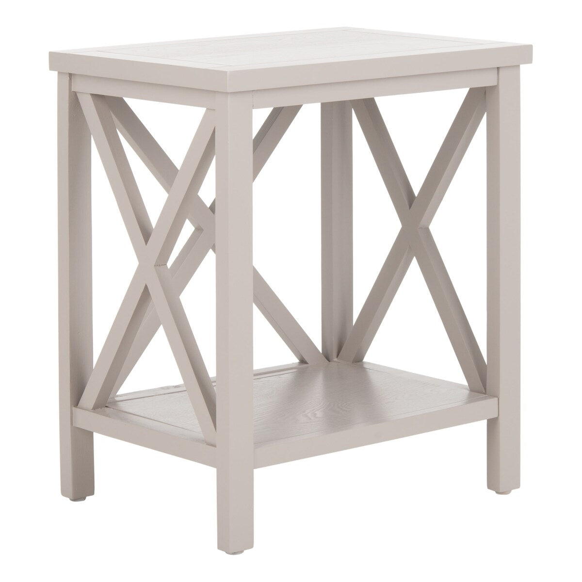 SAFAVIEH Yasumi White Cross Back End Table - 18.1" x 13.4" x 21.5" - 18Wx13Dx22H