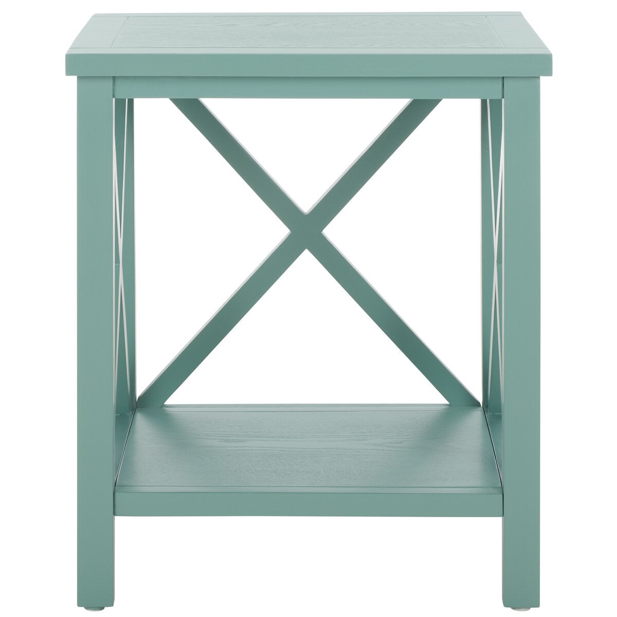 SAFAVIEH Yasumi White Cross Back End Table - 18.1" x 13.4" x 21.5" - 18Wx13Dx22H