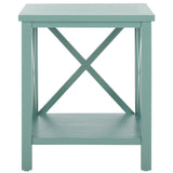 SAFAVIEH Yasumi White Cross Back End Table - 18.1" x 13.4" x 21.5" - 18Wx13Dx22H