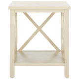 SAFAVIEH Yasumi White Cross Back End Table - 18.1" x 13.4" x 21.5" - 18Wx13Dx22H