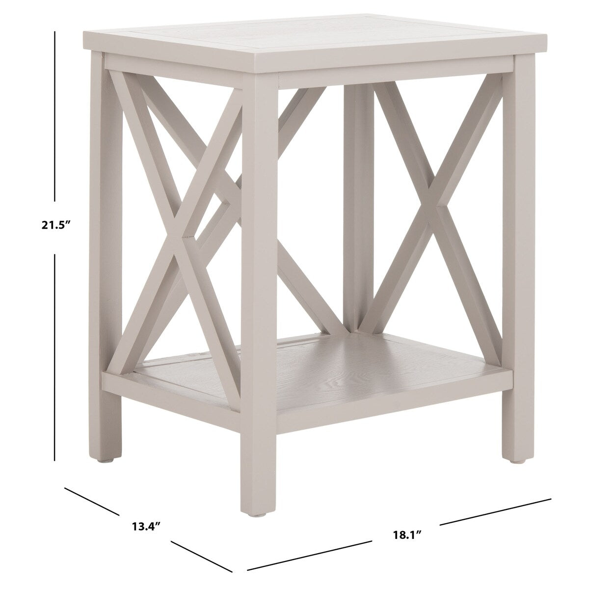 SAFAVIEH Yasumi White Cross Back End Table - 18.1" x 13.4" x 21.5" - 18Wx13Dx22H