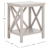 SAFAVIEH Yasumi White Cross Back End Table - 18.1" x 13.4" x 21.5" - 18Wx13Dx22H