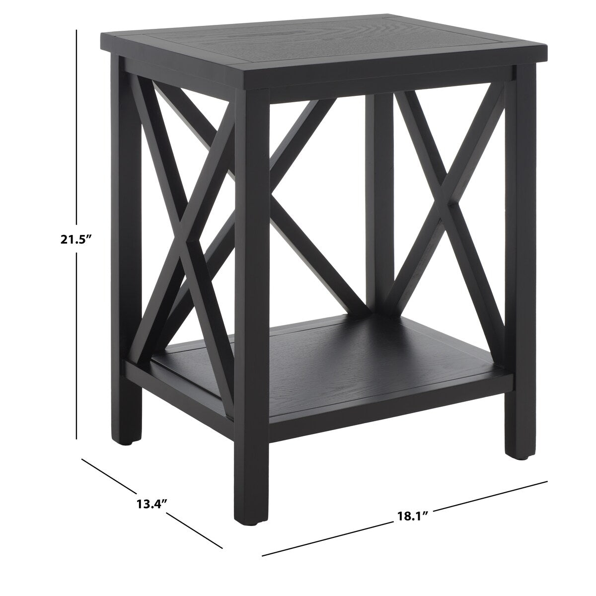 SAFAVIEH Yasumi White Cross Back End Table - 18.1" x 13.4" x 21.5" - 18Wx13Dx22H