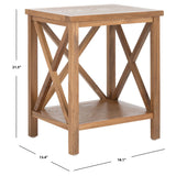 SAFAVIEH Yasumi White Cross Back End Table - 18.1" x 13.4" x 21.5" - 18Wx13Dx22H