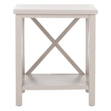 SAFAVIEH Yasumi White Cross Back End Table - 18.1" x 13.4" x 21.5" - 18Wx13Dx22H