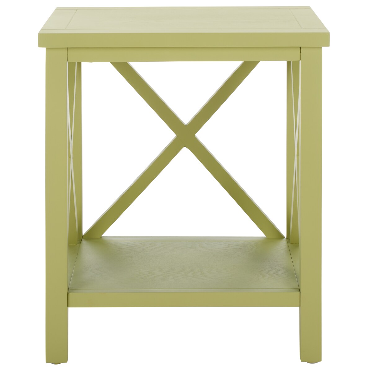 SAFAVIEH Yasumi White Cross Back End Table - 18.1" x 13.4" x 21.5" - 18Wx13Dx22H