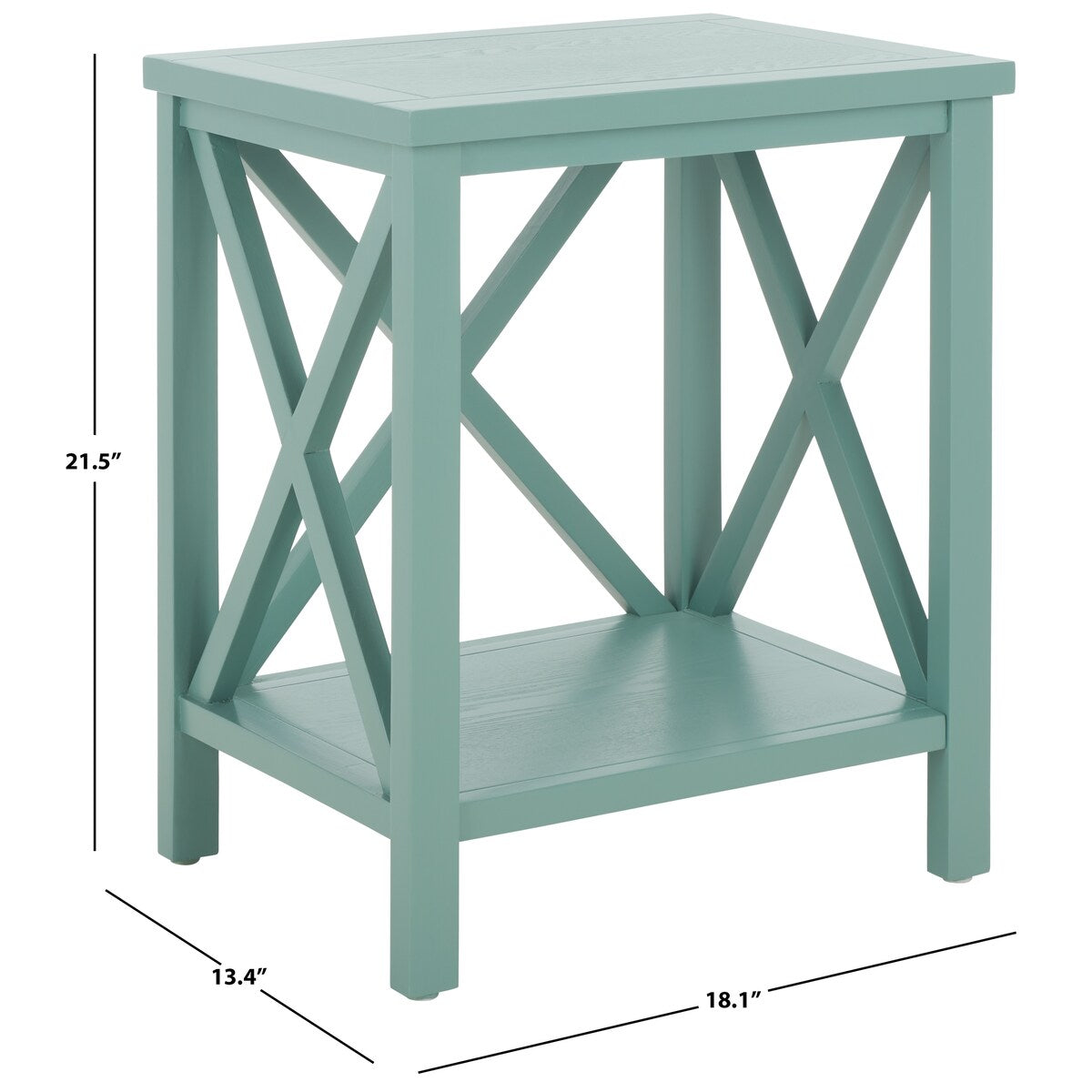 SAFAVIEH Yasumi White Cross Back End Table - 18.1" x 13.4" x 21.5" - 18Wx13Dx22H