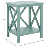 SAFAVIEH Yasumi White Cross Back End Table - 18.1" x 13.4" x 21.5" - 18Wx13Dx22H