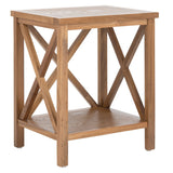 SAFAVIEH Yasumi White Cross Back End Table - 18.1" x 13.4" x 21.5" - 18Wx13Dx22H