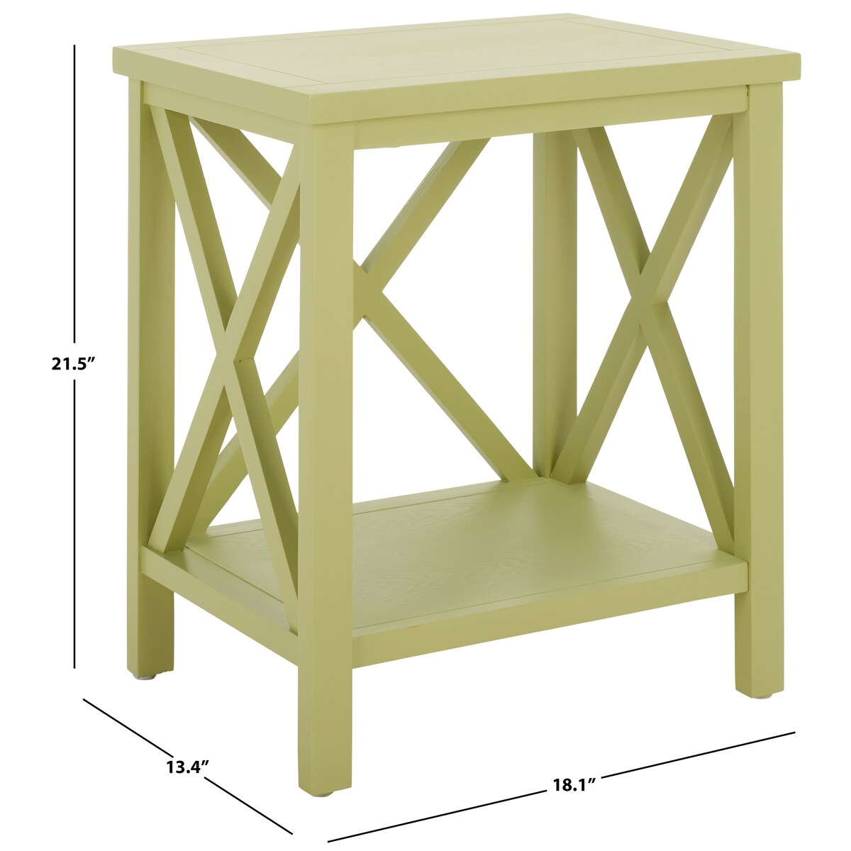 SAFAVIEH Yasumi White Cross Back End Table - 18.1" x 13.4" x 21.5" - 18Wx13Dx22H