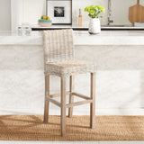 SAFAVIEH Yuna Rattan 30-inch Bar Stool - 20.1" W x 18.5" L x 43.3" H - 20Wx19Dx43H