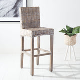 SAFAVIEH Yuna Rattan 30-inch Bar Stool - 20.1" W x 18.5" L x 43.3" H - 20Wx19Dx43H