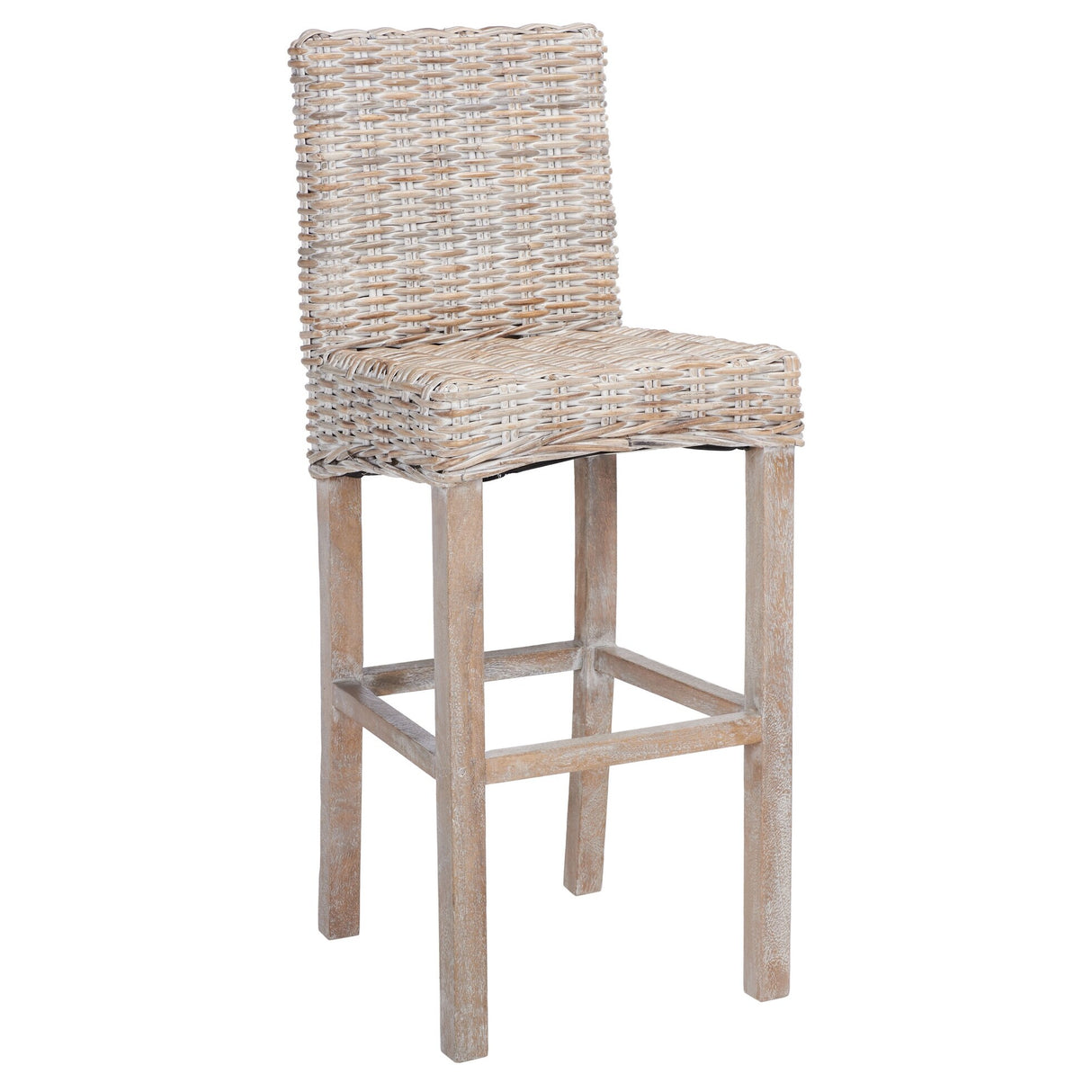 SAFAVIEH Yuna Rattan 30-inch Bar Stool - 20.1" W x 18.5" L x 43.3" H - 20Wx19Dx43H