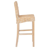 SAFAVIEH Yuna Rattan 30-inch Bar Stool - 20.1" W x 18.5" L x 43.3" H - 20Wx19Dx43H