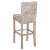 SAFAVIEH Yuna Rattan 30-inch Bar Stool - 20.1" W x 18.5" L x 43.3" H - 20Wx19Dx43H