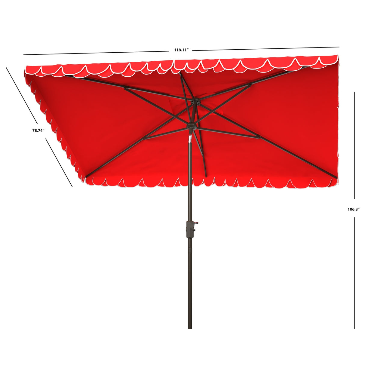 SAFAVIEH Zariah Rectangular 6'x10' Outdoor Umbrella with Valance