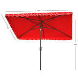 SAFAVIEH Zariah Rectangular 6'x10' Outdoor Umbrella with Valance