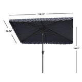 SAFAVIEH Zariah Rectangular 6'x10' Outdoor Umbrella with Valance