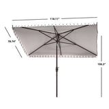 SAFAVIEH Zariah Rectangular 6'x10' Outdoor Umbrella with Valance