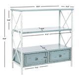 SAFAVIEH Zenia Pale Blue Storage Console Table - 33.9" x 15.2" x 34.8" - 34Wx15Dx35H