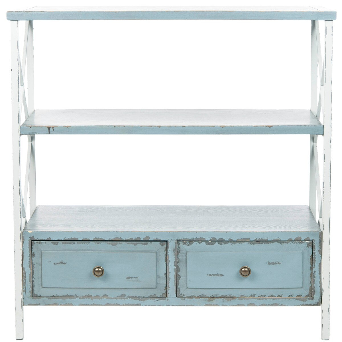 SAFAVIEH Zenia Pale Blue Storage Console Table - 33.9" x 15.2" x 34.8" - 34Wx15Dx35H