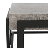 SAFAVIEH Zettie Dark Grey/ Black Coffee Table - 43.3" x 23.6" x 15.7" - 43Wx24Dx16H