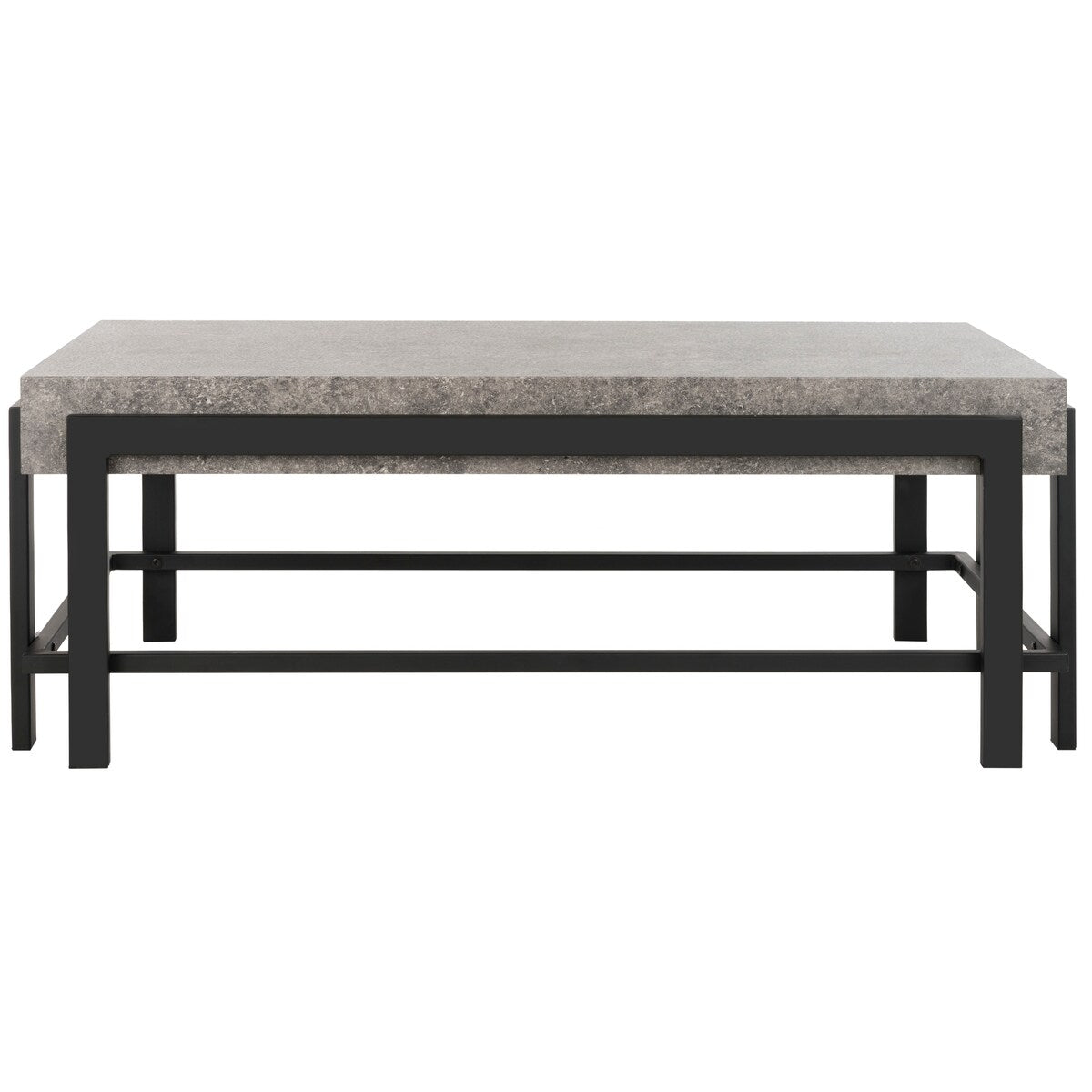 SAFAVIEH Zettie Dark Grey/ Black Coffee Table - 43.3" x 23.6" x 15.7" - 43Wx24Dx16H