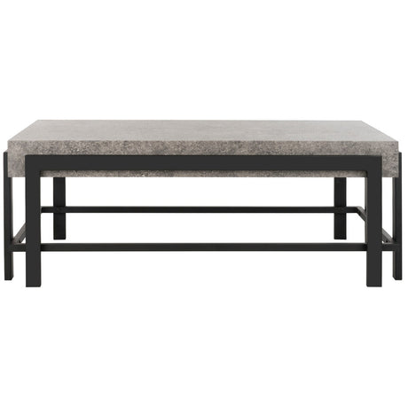 SAFAVIEH Zettie Dark Grey/ Black Coffee Table - 43.3" x 23.6" x 15.7" - 43Wx24Dx16H