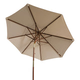 SAFAVIEH Zlatana 9 Ft Wooden Outdoor Umbrella