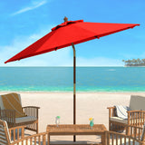 SAFAVIEH Zlatana 9 Ft Wooden Outdoor Umbrella