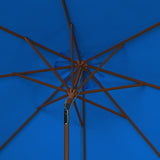 SAFAVIEH Zlatana 9 Ft Wooden Outdoor Umbrella