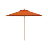 SAFAVIEH Zlatana 9 Ft Wooden Outdoor Umbrella