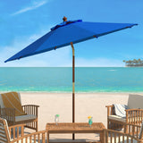 SAFAVIEH Zlatana 9 Ft Wooden Outdoor Umbrella