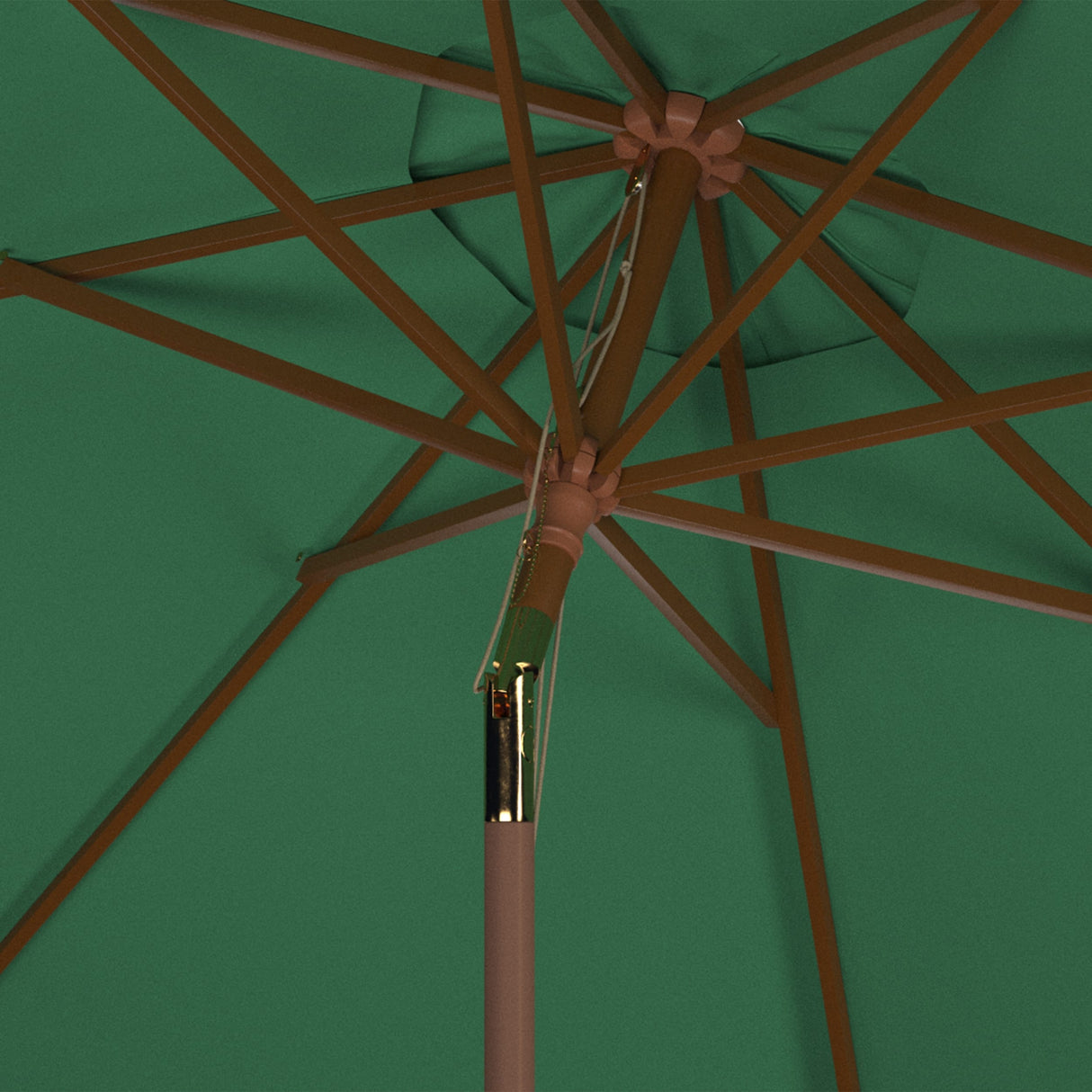 SAFAVIEH Zlatana 9 Ft Wooden Outdoor Umbrella