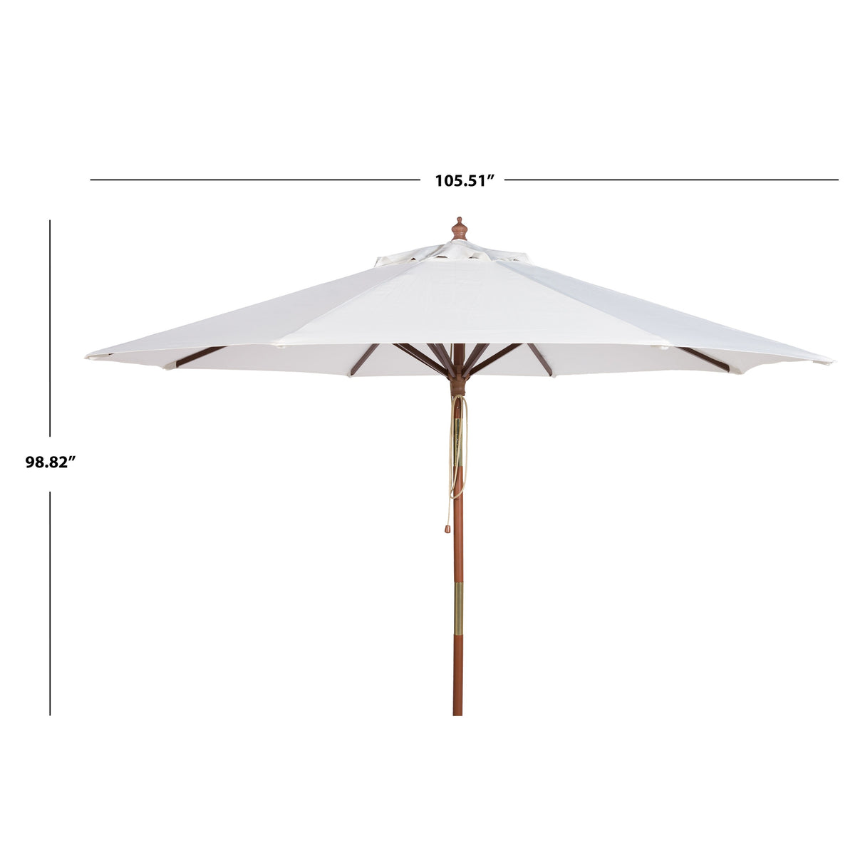 SAFAVIEH Zlatana 9 Ft Wooden Outdoor Umbrella