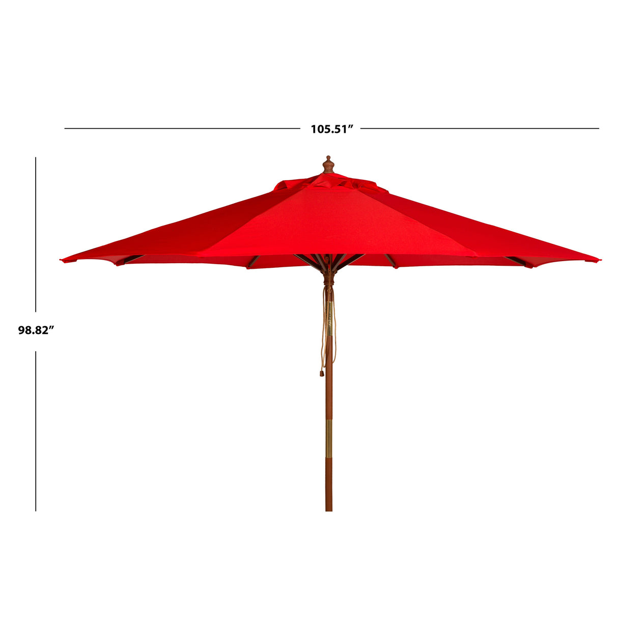 SAFAVIEH Zlatana 9 Ft Wooden Outdoor Umbrella