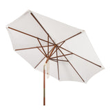 SAFAVIEH Zlatana 9 Ft Wooden Outdoor Umbrella