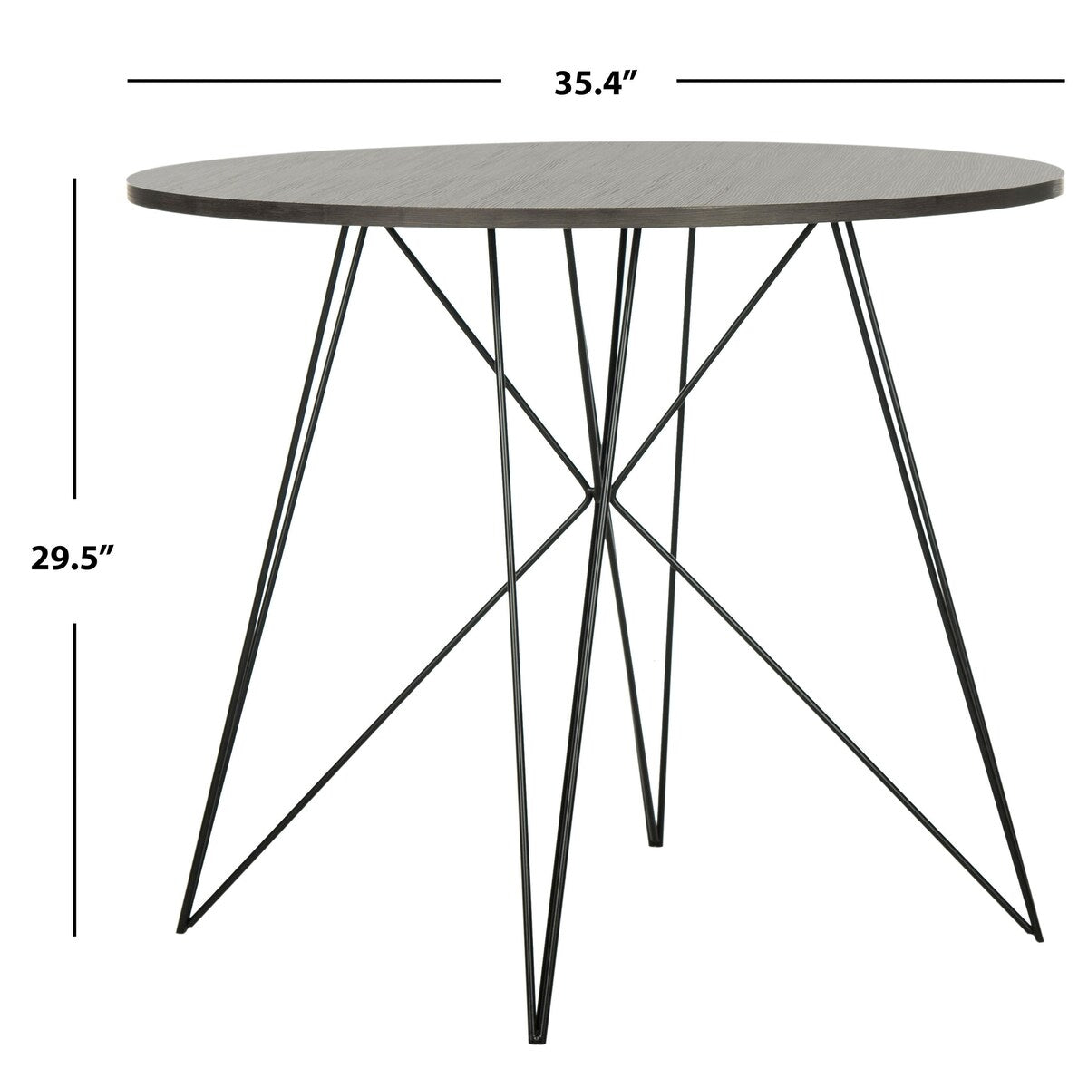 SAFAVIEH Zorana Dark Grey / Black Round Dining Table - 35.4" x 35.4" x 29.5" - 35Wx35Dx30H