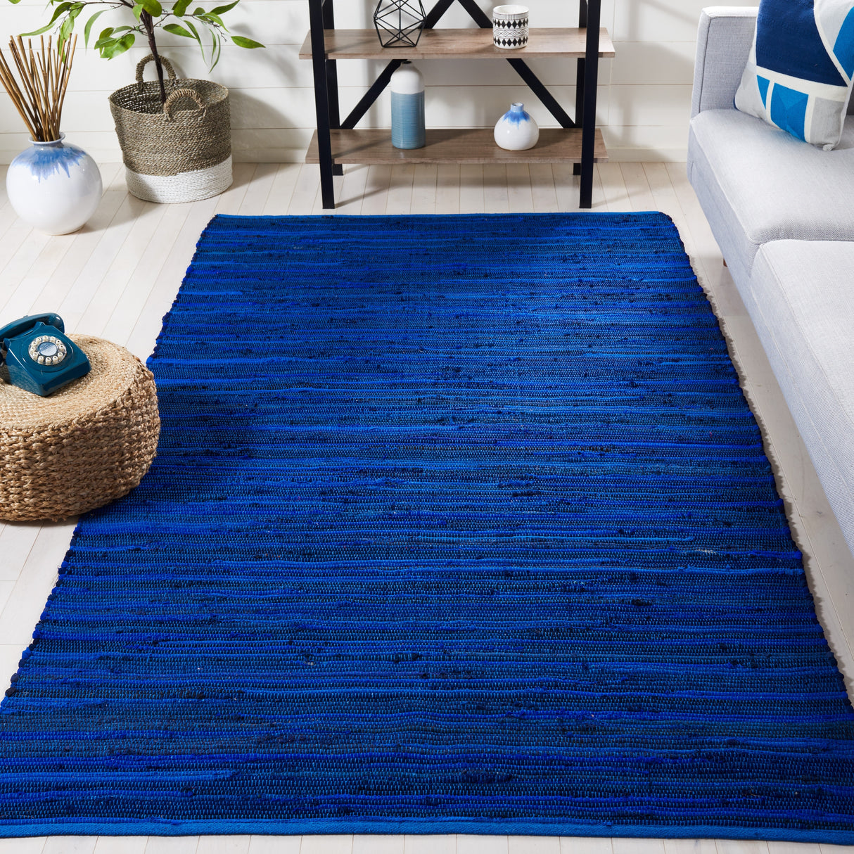 SAFAVIEH, Handmade Rag Rug Tinela Casual Stripe Cotton Rug