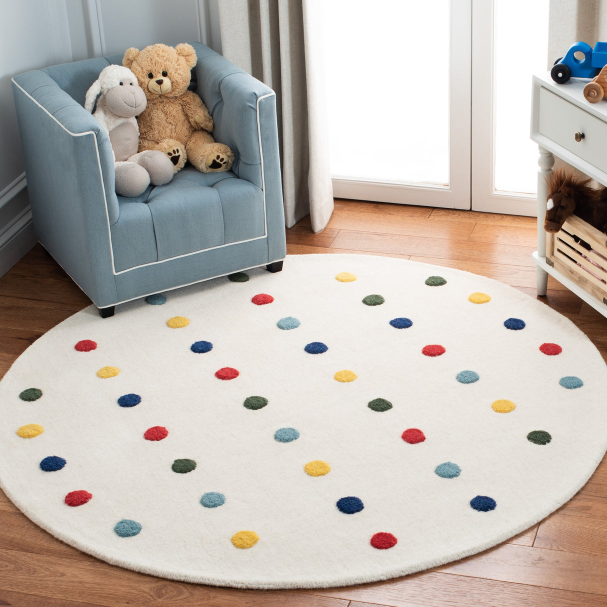 SAFAVIEH, Kids Jerilynn Polka Dot Wool Rug