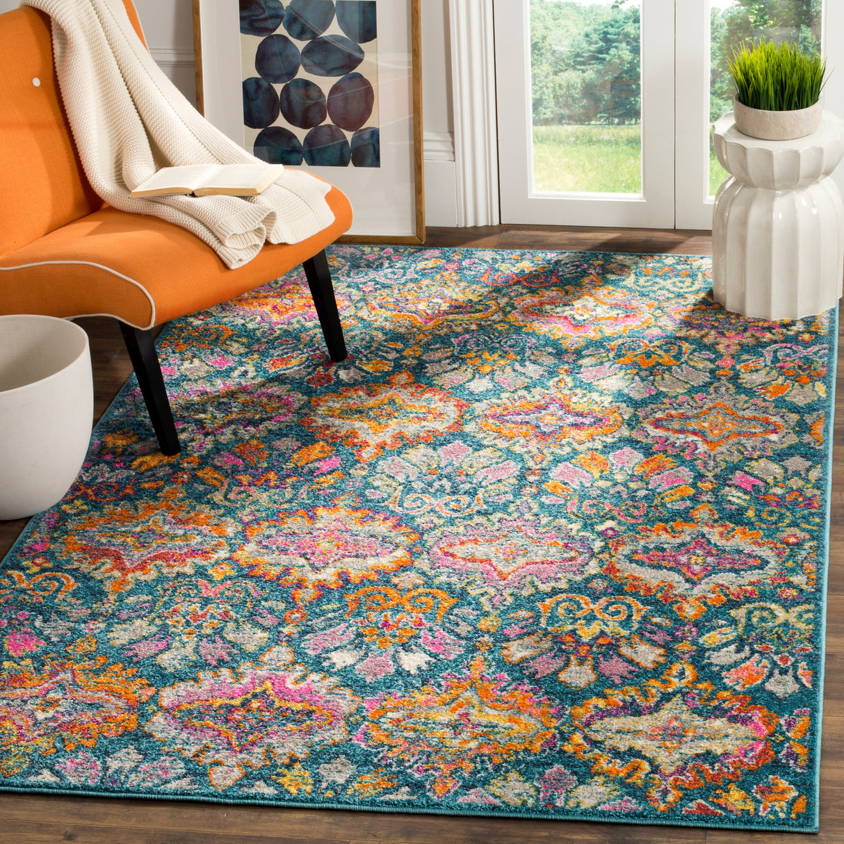 SAFAVIEH, Madison Margy Boho Floral Damask Rug