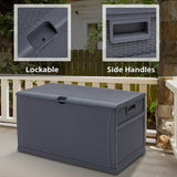 SUNCROWN 120 Gallon Outdoor Resin Storage Deck Box Container Waterproof