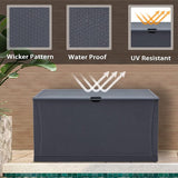 SUNCROWN 120 Gallon Outdoor Resin Storage Deck Box Container Waterproof