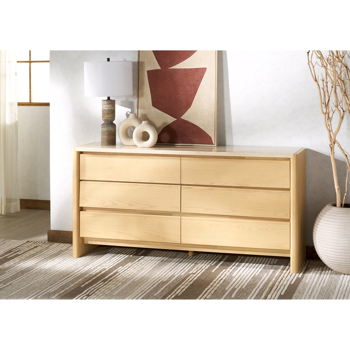 Safavieh Couture Bellarose Travertine Dresser