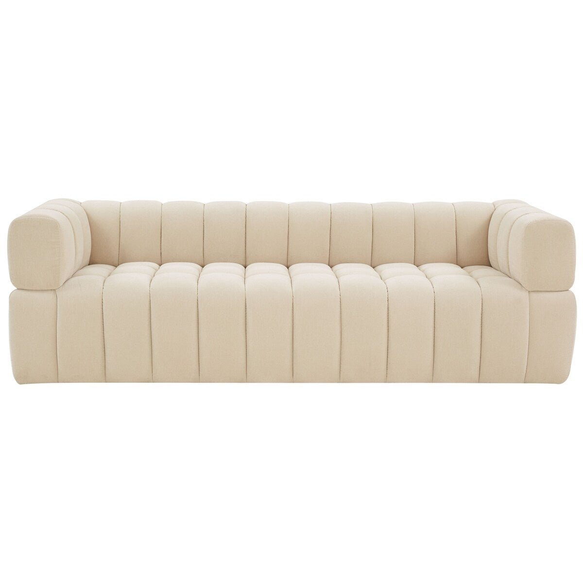 Safavieh Couture Calyna Channel Tufted Velvet Sofa - 90Wx34Dx25H