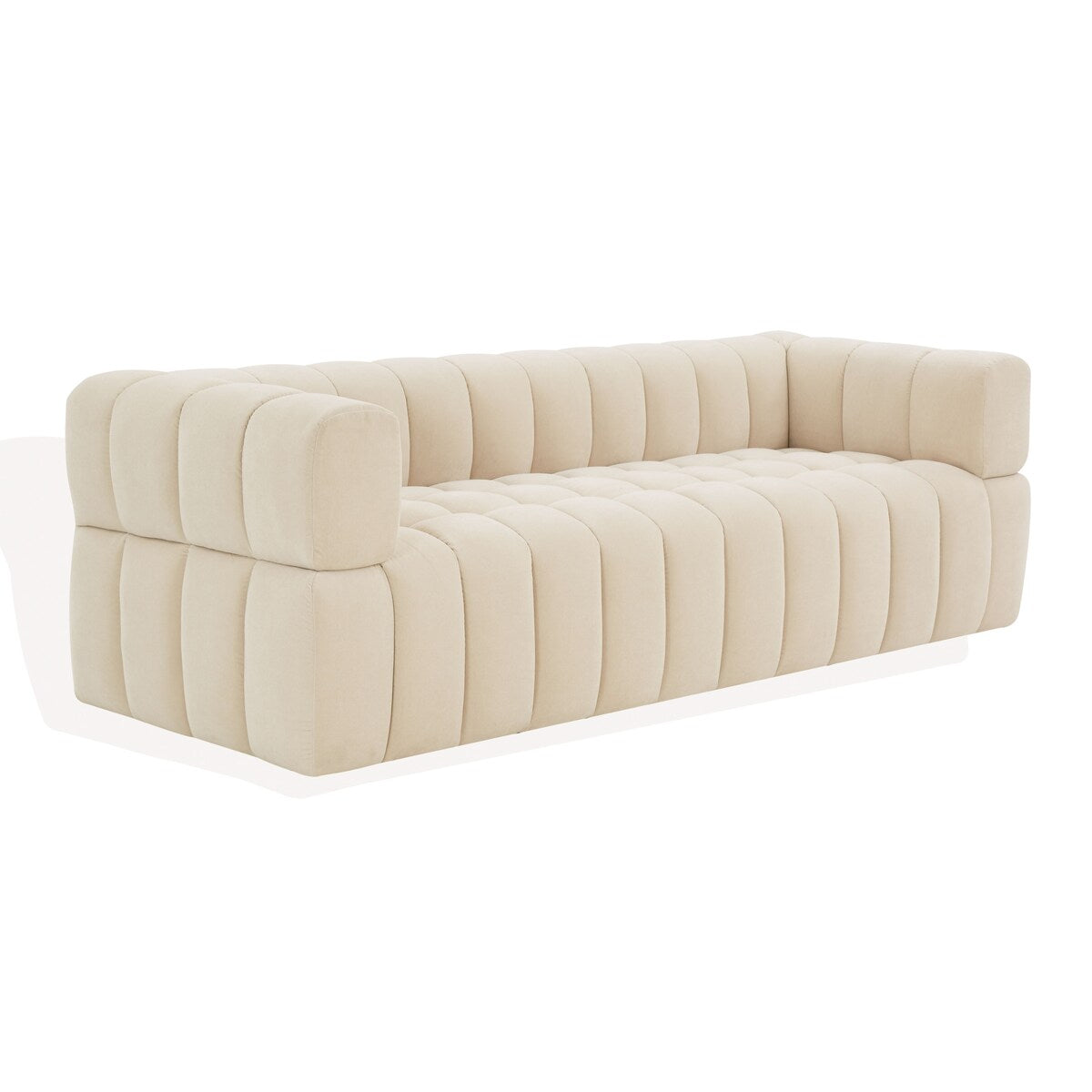 Safavieh Couture Calyna Channel Tufted Velvet Sofa - 90Wx34Dx25H