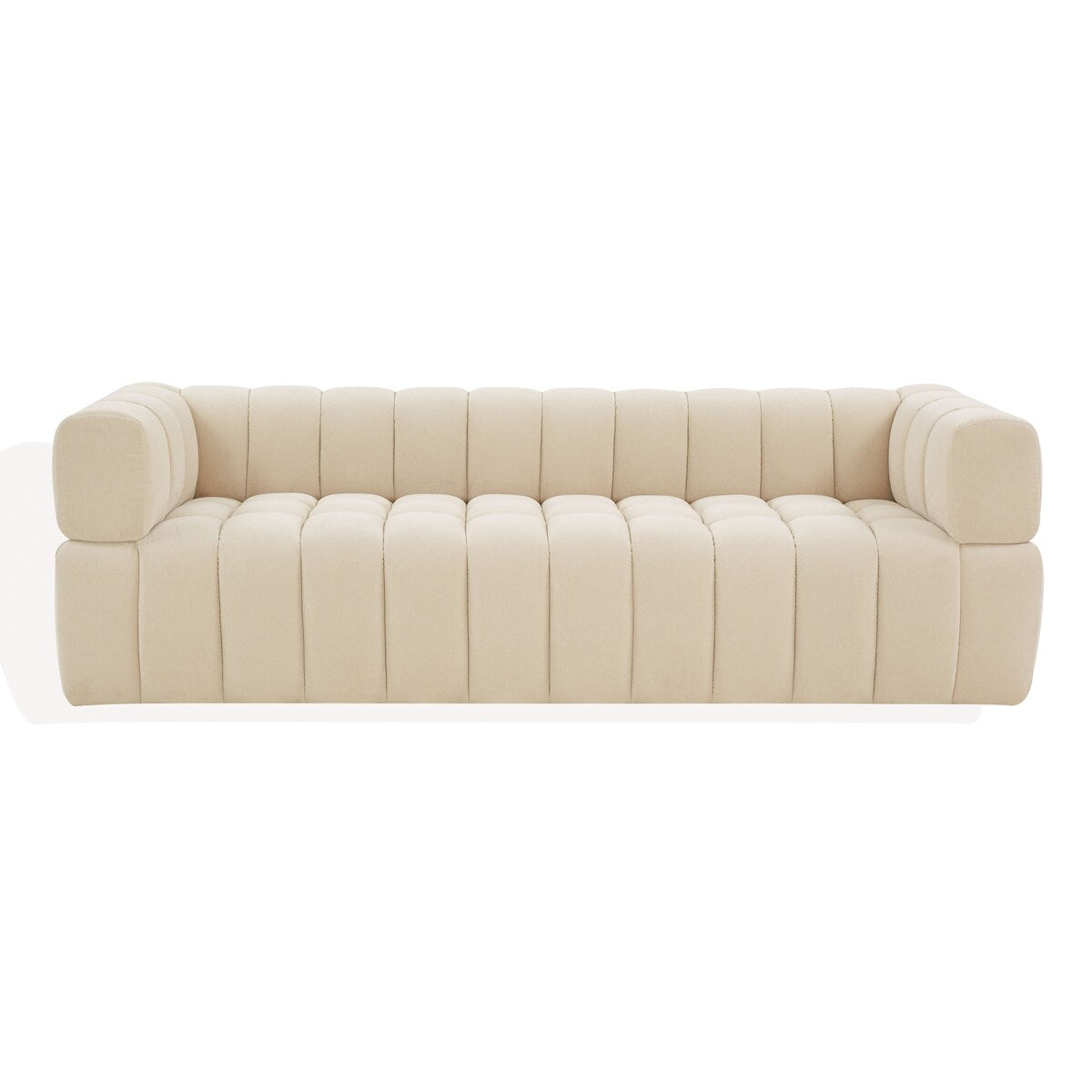 Safavieh Couture Calyna Channel Tufted Velvet Sofa - 90Wx34Dx25H