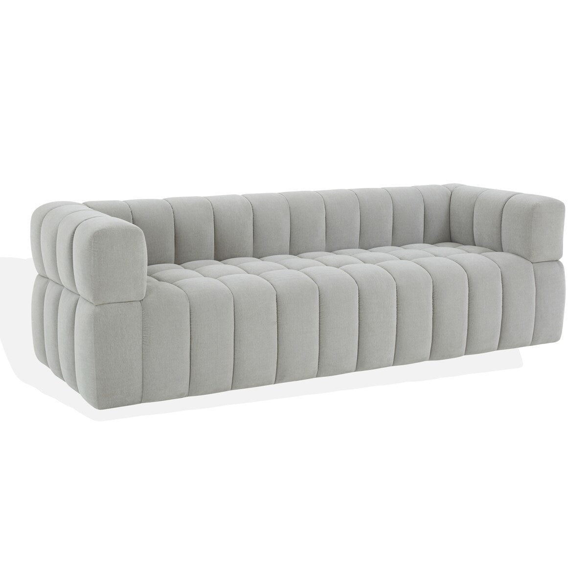 Safavieh Couture Calyna Channel Tufted Velvet Sofa - 90Wx34Dx25H