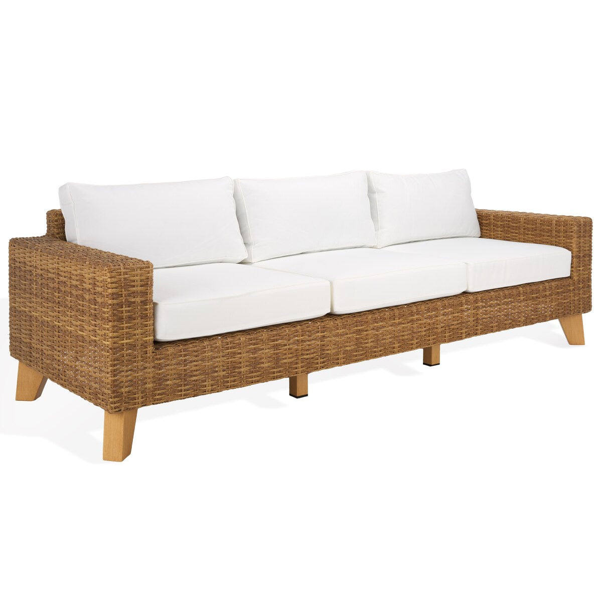 Safavieh Couture Margarita Wicker Patio Sofa - 95Wx34Dx27H