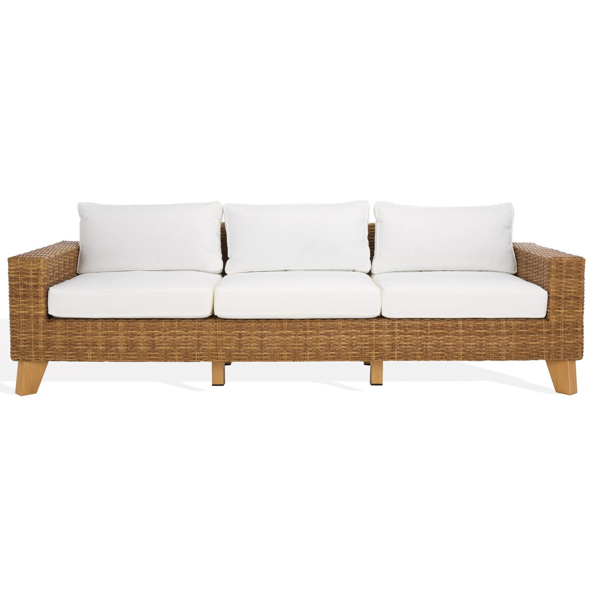 Safavieh Couture Margarita Wicker Patio Sofa - 95Wx34Dx27H